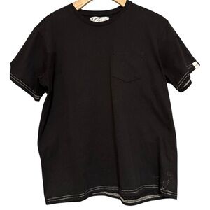 Mister New York Size S Black Contrast White Stitch Cotton Short Sleeve T-Shirt